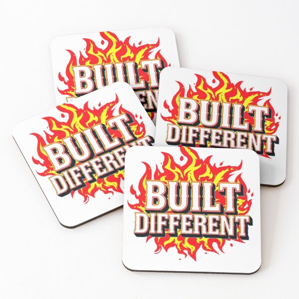 Item preview, Built Different – Bold Flaming Motivation Quote Design designed and sold by ULTIMATE CREATIONS.