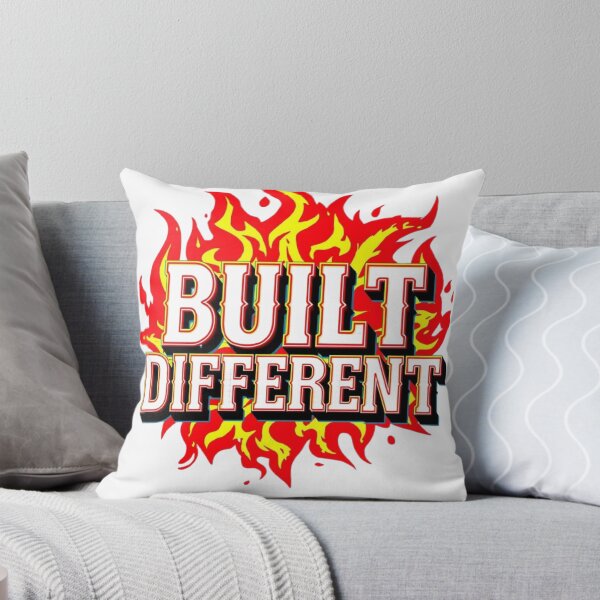 Item preview, Built Different – Bold Flaming Motivation Quote Design designed and sold by ULTIMATE CREATIONS.
