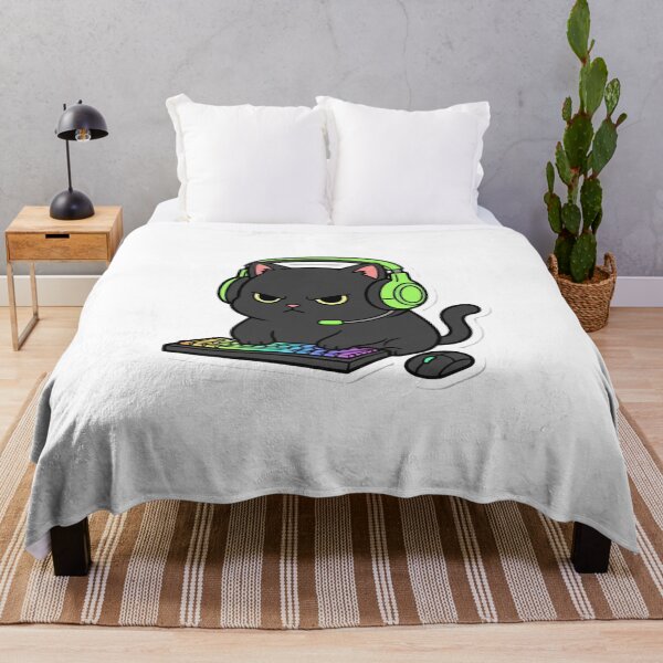 Item preview, Grumpy Gamer Black Cat - Funny Gaming Sticker designed and sold by RelateAndTee.