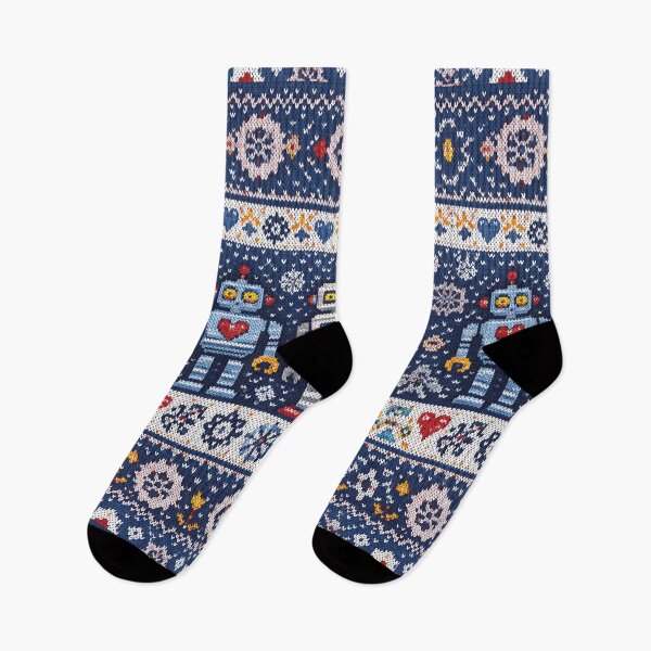 Item preview, cool robots, knitting patterns designed and sold by Mauswohn.