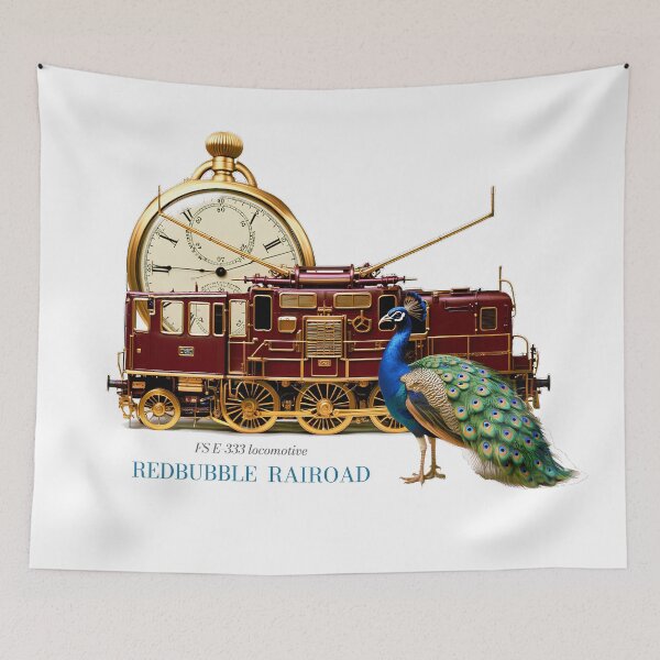 Item preview, REDBUBBLE RAILROAD - FS E-333 Locomotive designed and sold by GalluzziART.