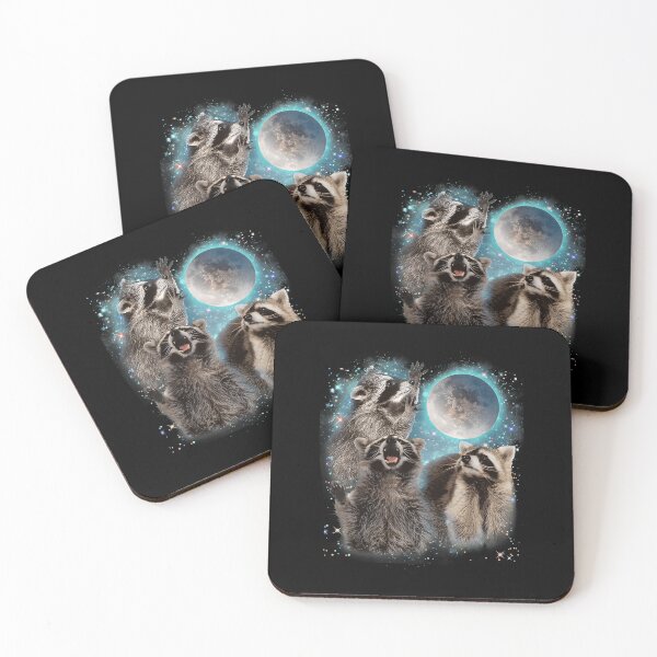 Item preview, 3 Mapaches Aullando a la Luna Divertido designed and sold by JohnBrightIdeas.