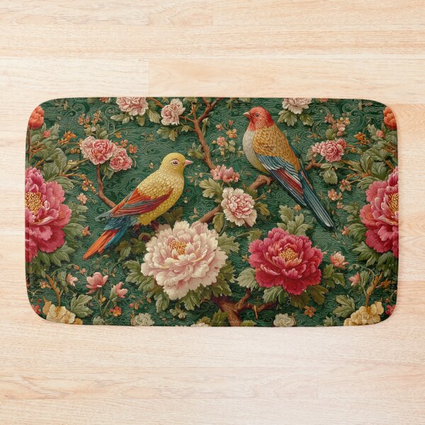 Item preview, Chinese Royal Silk Floral 2 Birds Green Carpet designed and sold by GrinGalore.