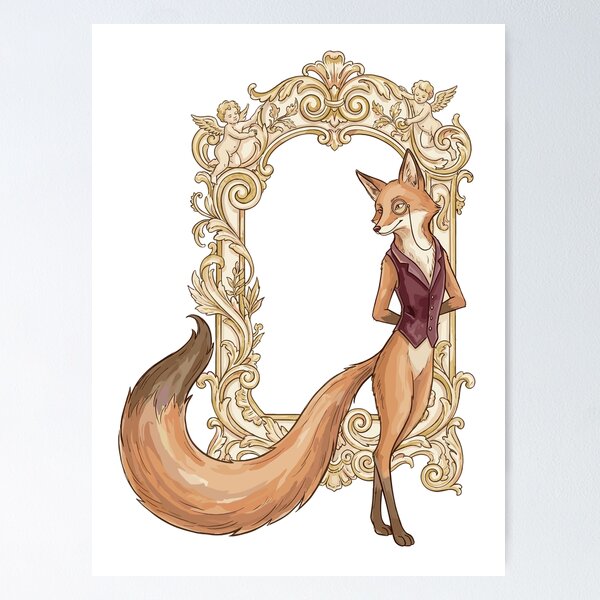 Aperçu de l'œuvre Renaissance rococo : Renard à volutes dorées créée et vendue par bapupa.