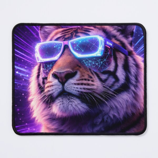 Item preview, Cyberpunk Tiger – Neon Future Tech Animal Portrait designed and sold by the-dovlat.
