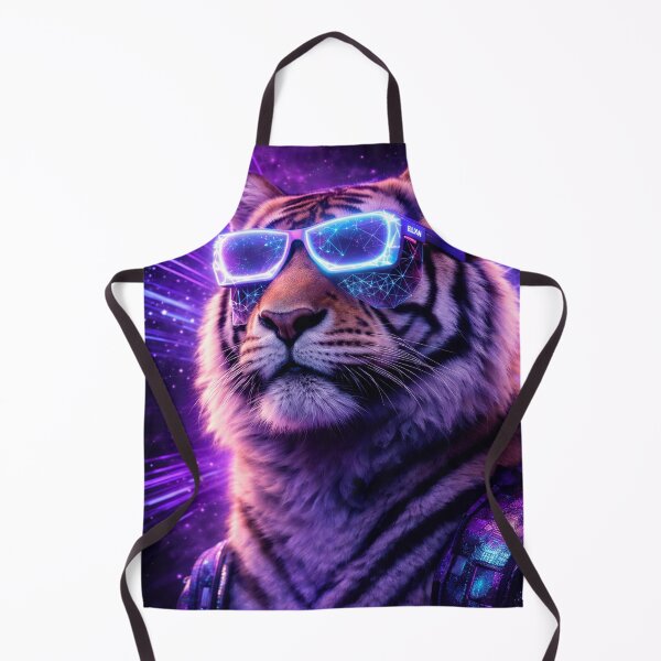 Item preview, Cyberpunk Tiger – Neon Future Tech Animal Portrait designed and sold by the-dovlat.