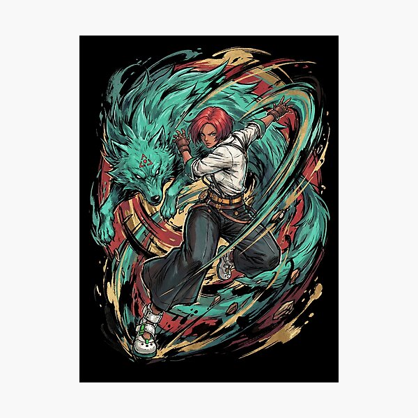 Item preview, Giovanna Guilty Gear Strive Rei Wolf Companion Brazilian Fighter Flash Kick Mixup Fan Art Portrait Poster T-Shirt Sticker Print Gift designed and sold by Senpaiwaves.