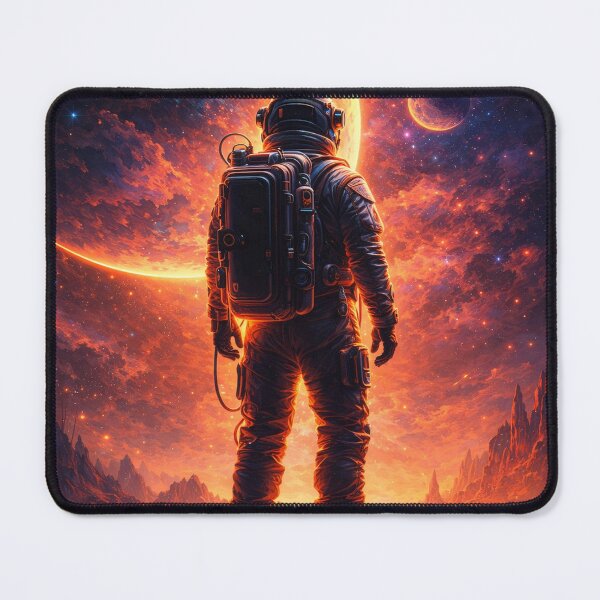 Item preview, Astronaut Horizon – Fiery Cosmic Planet Sci-Fi Poster designed and sold by the-dovlat.