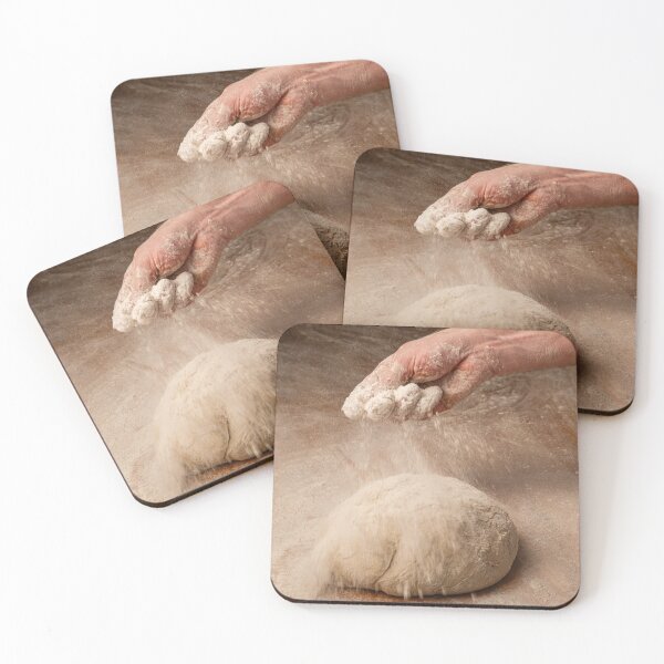 Item preview, Baker sprinkles flour on bread dough designed and sold by Ingo Gerlach.