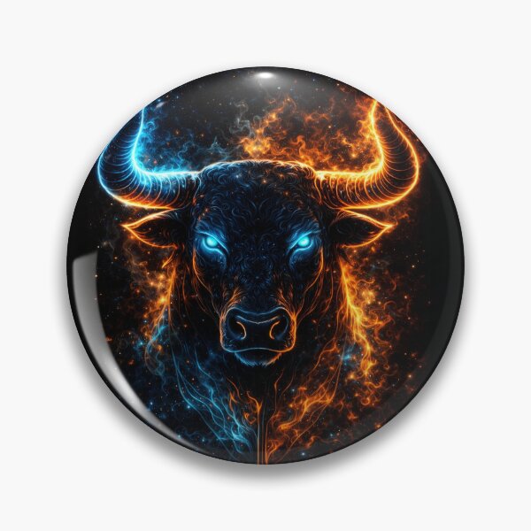 Item preview, Cosmic Bull – Fire and Ice Neon Energy Taurus Beast designed and sold by the-dovlat.