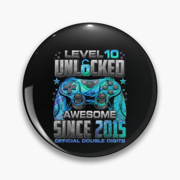 Item preview, Level 10 Unlocked Awesome Since 2015 10th Birthday Gaming Gamer Birthday 2025 designed and sold by JohnBrightIdeas.