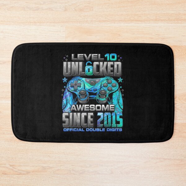 Item preview, Level 10 Unlocked Awesome Since 2015 10th Birthday Gaming Gamer Birthday 2025 designed and sold by JohnBrightIdeas.