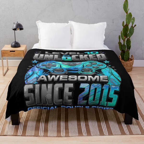 Item preview, Level 10 Unlocked Awesome Since 2015 10th Birthday Gaming Gamer Birthday 2025 designed and sold by JohnBrightIdeas.
