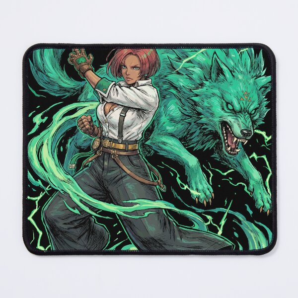 Item preview, Giovanna Guilty Gear Strive Rei Wolf Companion Brazilian Fighter Flash Kick Mixup Fan Art Portrait Poster T-Shirt Sticker Print Gift designed and sold by Senpaiwaves.