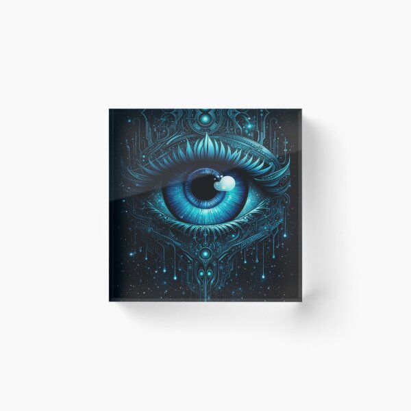 Item preview, Biomech Vision – Cybernetic Eye Sci-Fi Neon Symbol designed and sold by the-dovlat.