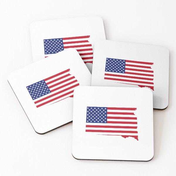 Item preview, South Dakota Stars & Stripes State Silhouette – Distressed Americana designed and sold by Paper Drip.