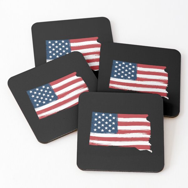 Item preview, South Dakota Stars & Stripes State Silhouette – Distressed Americana designed and sold by Paper Drip.