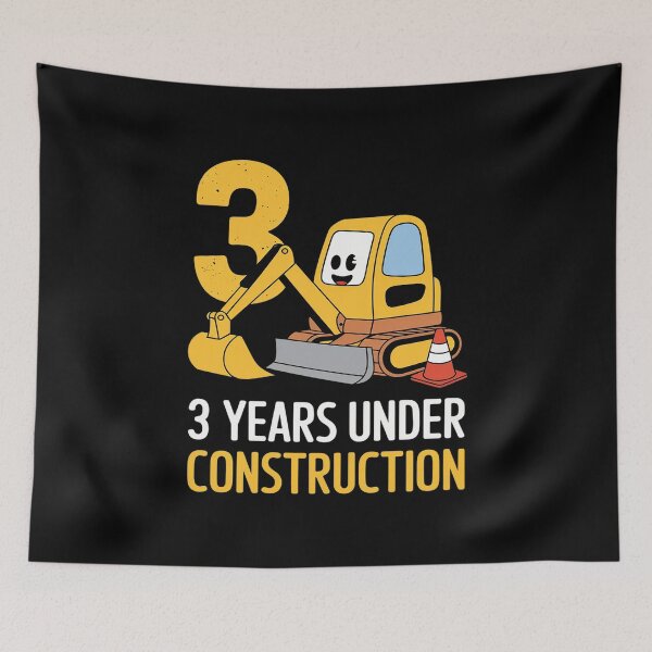 Item preview, Kids 3 Years Under Construction Boy Three Year Old 3rd Birthday designed and sold by FadeOfThrone.