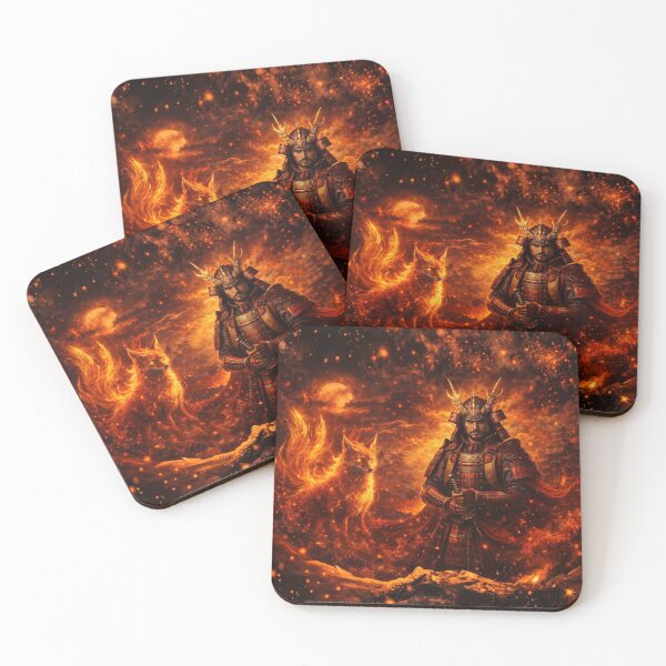 Item preview, Samurai of the Blazing Fox — 前田慶次と炎の霊狐の戦場 | 森の灯りシリーズ designed and sold by Mori-no-Akari.