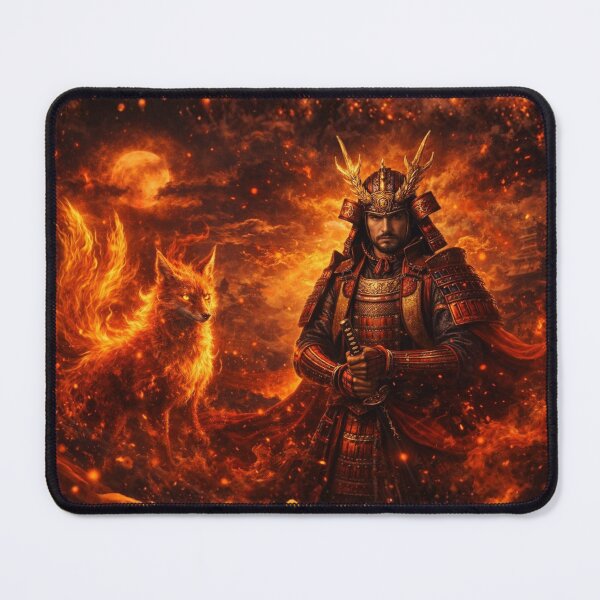 Item preview, Samurai of the Blazing Fox — 前田慶次と炎の霊狐の戦場 | 森の灯りシリーズ designed and sold by Mori-no-Akari.