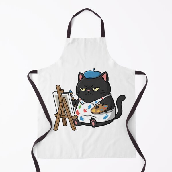 Item preview, Grumpy Artist Black Cat - Funny Painter & Art Lover Sticker designed and sold by RelateAndTee.