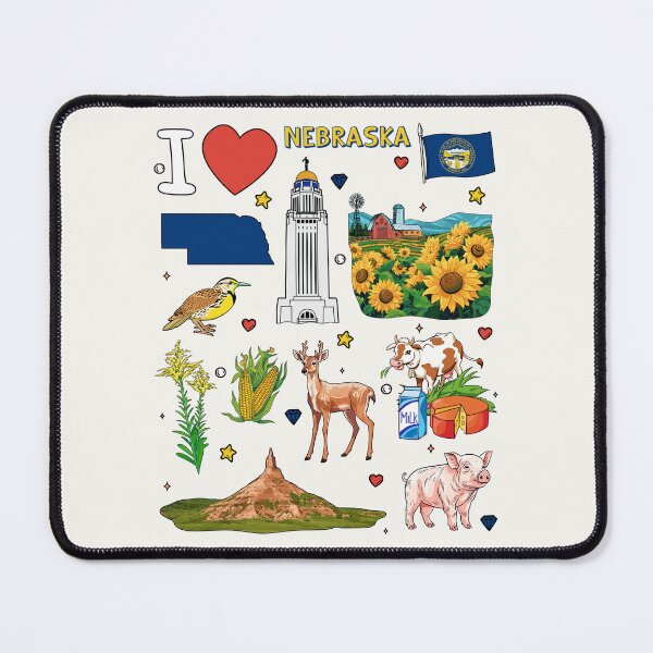 Item preview, Nebraska State Pride, Landmarks & Symbols Sticker Collage designed and sold by mashmosh.