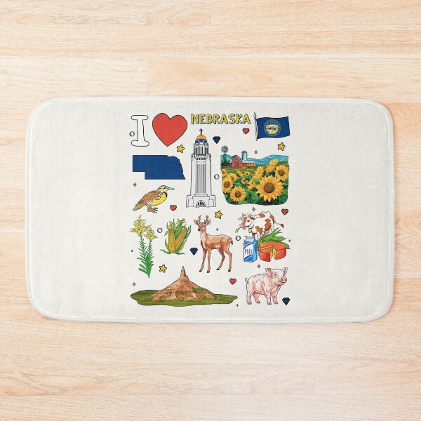 Item preview, Nebraska State Pride, Landmarks & Symbols Sticker Collage designed and sold by mashmosh.
