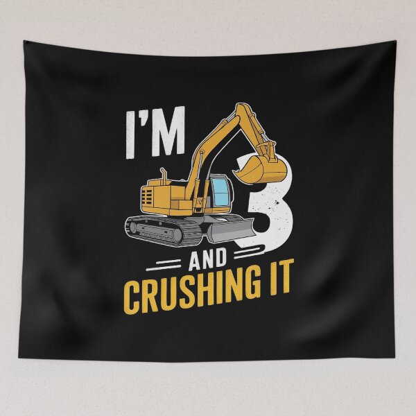 Item preview, Kids 3rd Construction Birthday Party I'm 3 Crushing It Boys  designed and sold by FadeOfThrone.
