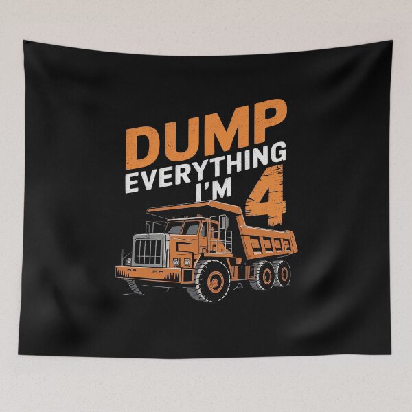Item preview, Kids 4 Years Old Construction Truck Dumper 4th Birthday Boy  designed and sold by FadeOfThrone.