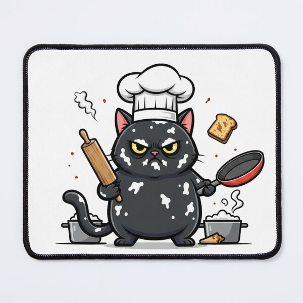 Item preview, Angry Chef Black Cat - Funny Cooking & Baking Sticker designed and sold by RelateAndTee.