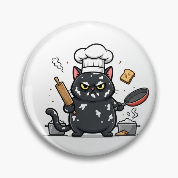 Item preview, Angry Chef Black Cat - Funny Cooking & Baking Sticker designed and sold by RelateAndTee.