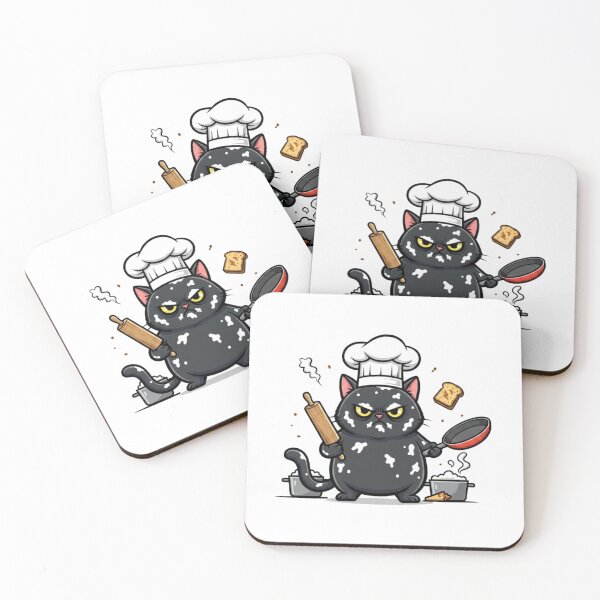 Item preview, Angry Chef Black Cat - Funny Cooking & Baking Sticker designed and sold by RelateAndTee.