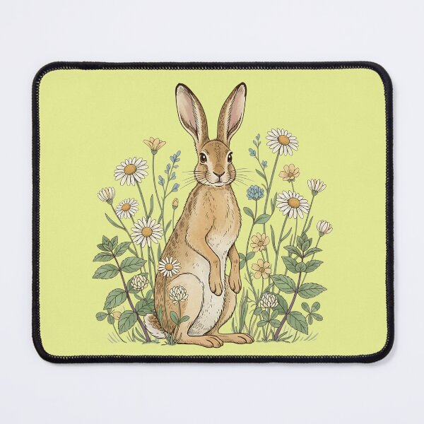Item preview, Vintage Hare in Daisy Meadow designed and sold by BirdsnStuff.