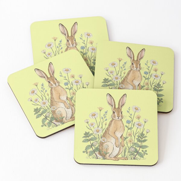 Item preview, Vintage Hare in Daisy Meadow designed and sold by BirdsnStuff.
