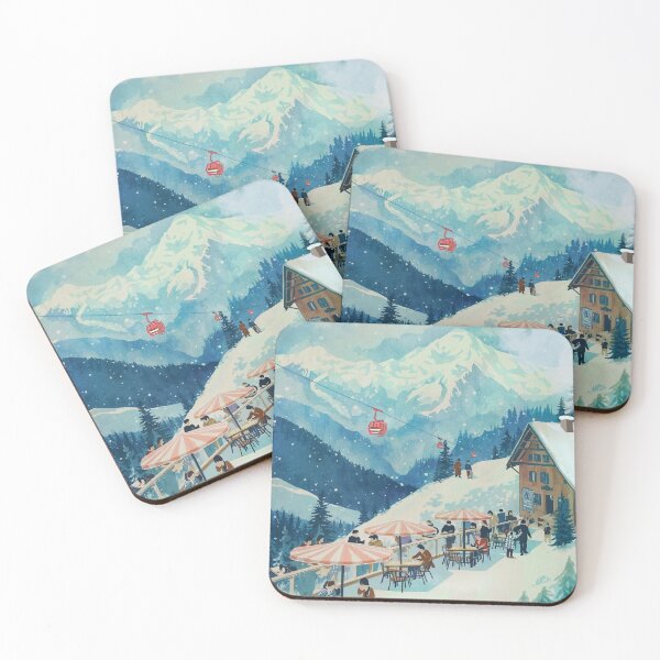 Item preview, Vintage Alpine Ski Resort Art designed and sold by taika tori.
