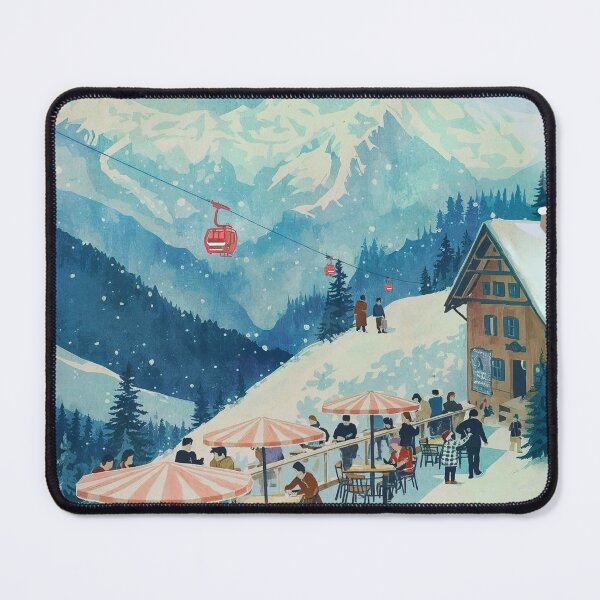Item preview, Vintage Alpine Ski Resort Art designed and sold by taika tori.