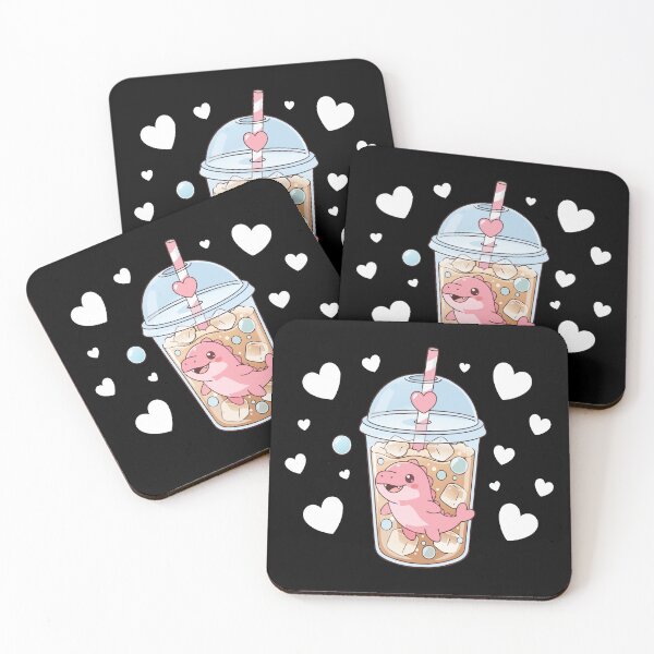 Item preview, Cute Pink Dolphin Bubble Tea Illustration designed and sold by graphicnew.