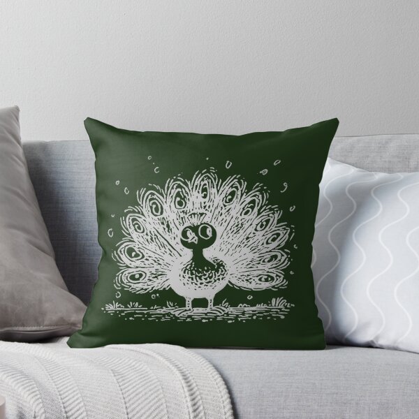 Item preview, Peacock with Motivational Message, Light Grey on Forest Green designed and sold by nikoart001.