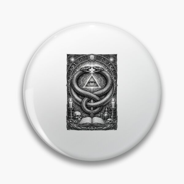 Item preview, Ouroboros Serpents & Sacred Eye – Black and White Occult designed and sold by Fleetwood1994.