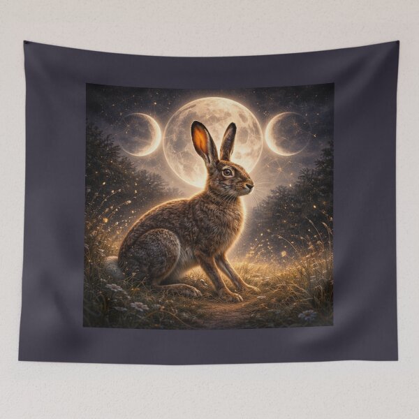 Item preview, Brown Hare – Moonbound Guardian Wildlife Art designed and sold by GeoWild Designs.