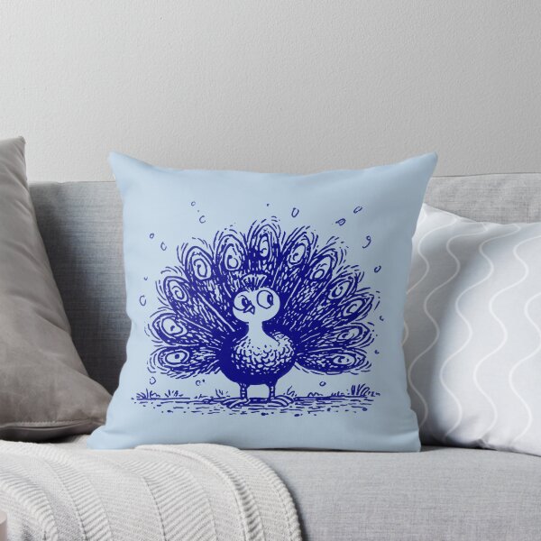 Item preview, Peacock with Motivational Message, Navy on Light Blue designed and sold by nikoart001.