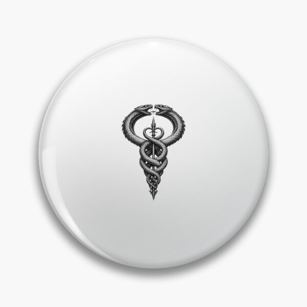 Item preview, Twin Serpents Staff – Dark Esoteric Symbol Tattoo Style designed and sold by Fleetwood1994.