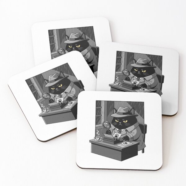 Item preview, Detective Black Cat - Funny Mystery Investigator Sticker designed and sold by RelateAndTee.