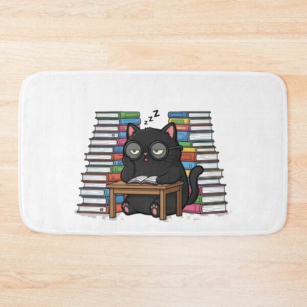 Item preview, Exhausted Student Black Cat - Funny Study & Nerd Sticker designed and sold by RelateAndTee.