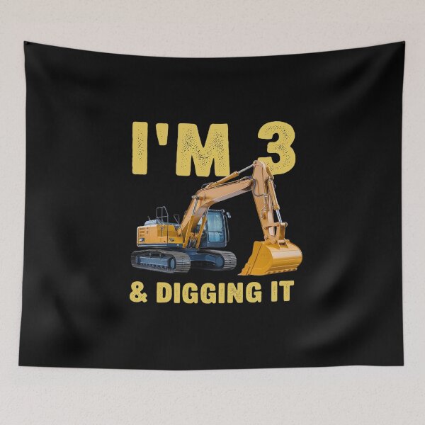 Item preview, Kids Construction Truck 3rd Birthday Boy Excavator BDay  designed and sold by FadeOfThrone.