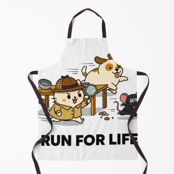 Item preview, Funny Detective Cat and Ninja Mouse Chase - Run For Life Action Sticker designed and sold by MT-Hub | Art for Every Soul.