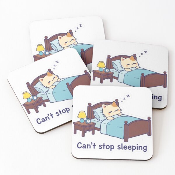 Item preview, Cute Kawaii Sleeping Cat - Can't Stop Sleeping Funny Lazy Kitty Sticker designed and sold by MT-Hub | Art for Every Soul.