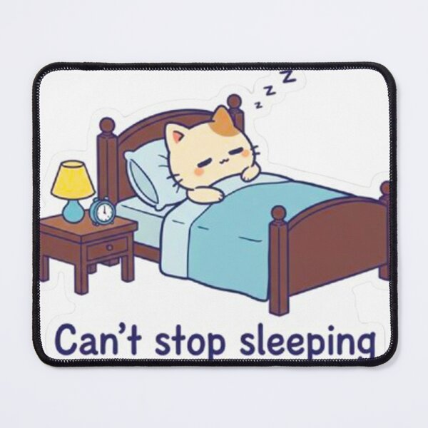 Item preview, Cute Kawaii Sleeping Cat - Can't Stop Sleeping Funny Lazy Kitty Sticker designed and sold by MT-Hub | Art for Every Soul.