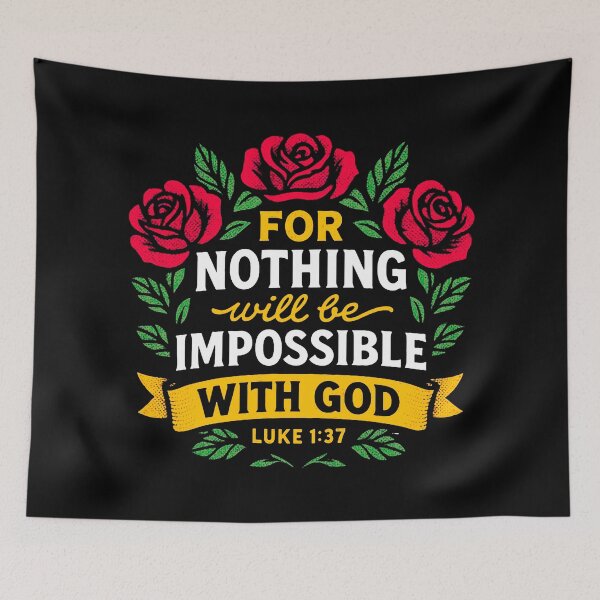 Item preview, Luke 1:37 For Nothing Will Be Impossible With God designed and sold by plushism.