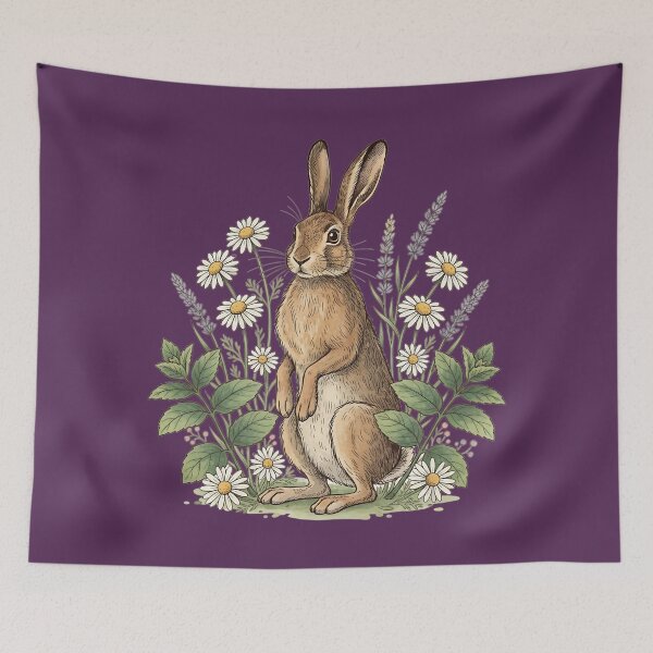 Item preview, Rustic Hare in Wildflower Garden designed and sold by BirdsnStuff.